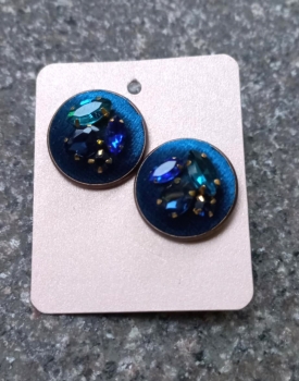 Earrings Luxurious sea blue